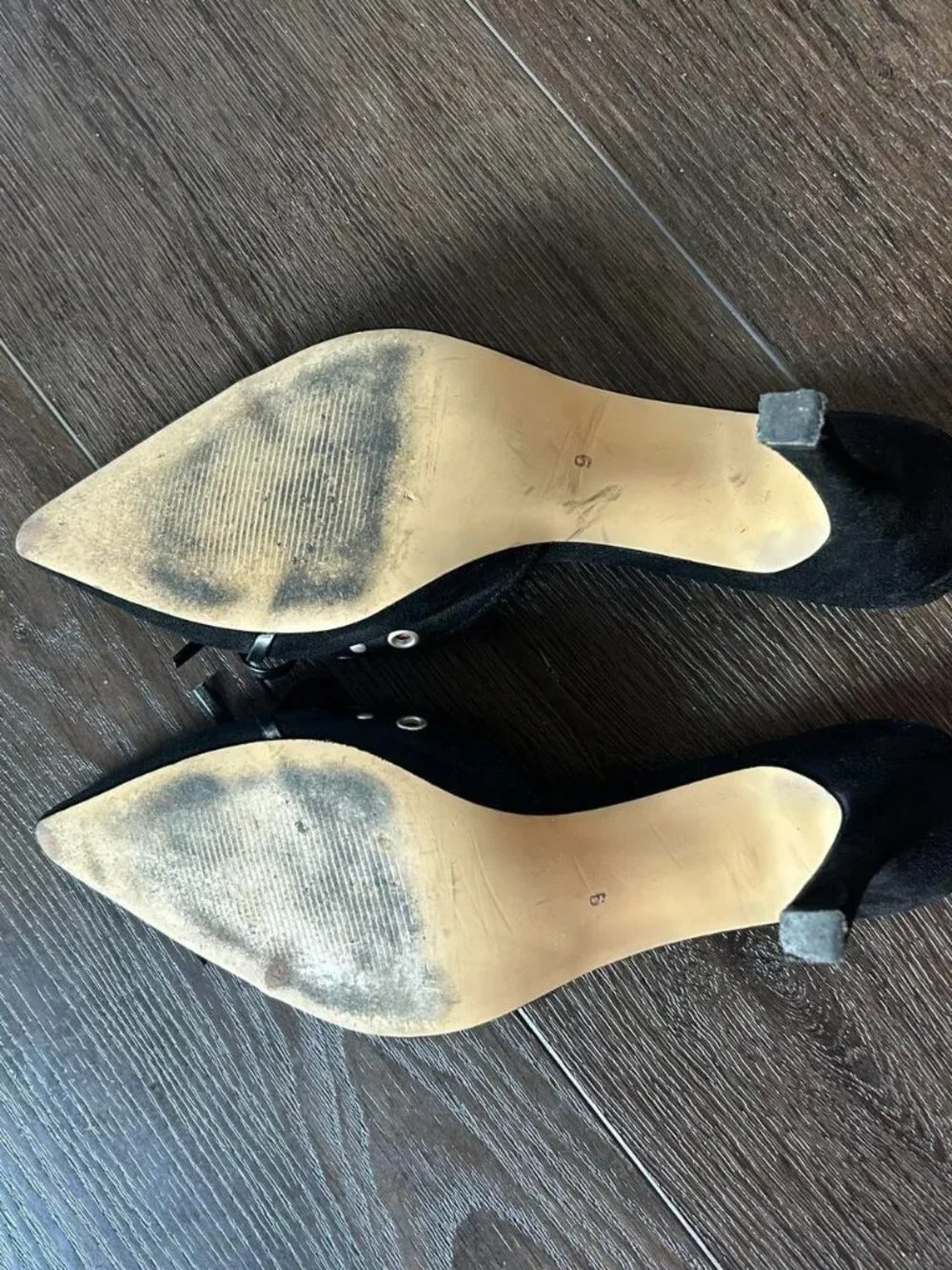 Black suede kitten heels with bow detail #heels #suede   Size 9   Club party nyc - Picture 3 of 5